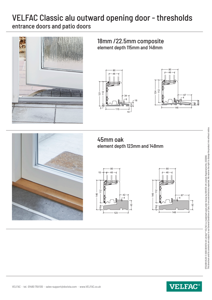 Threshold options for outward opening patio and entrance doors